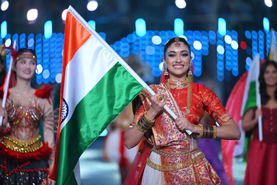 Nandini Gupta Stuns in Patola Lehenga at Miss World Event